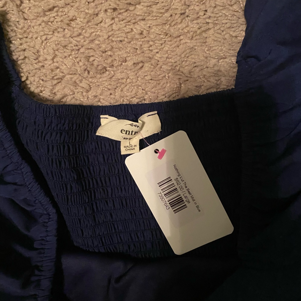entro Navy Maxi Dress with Multicolor Rickrack Trim - Picture 3 of 3